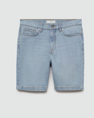 Pantalón corto vaquero Mango azul claro