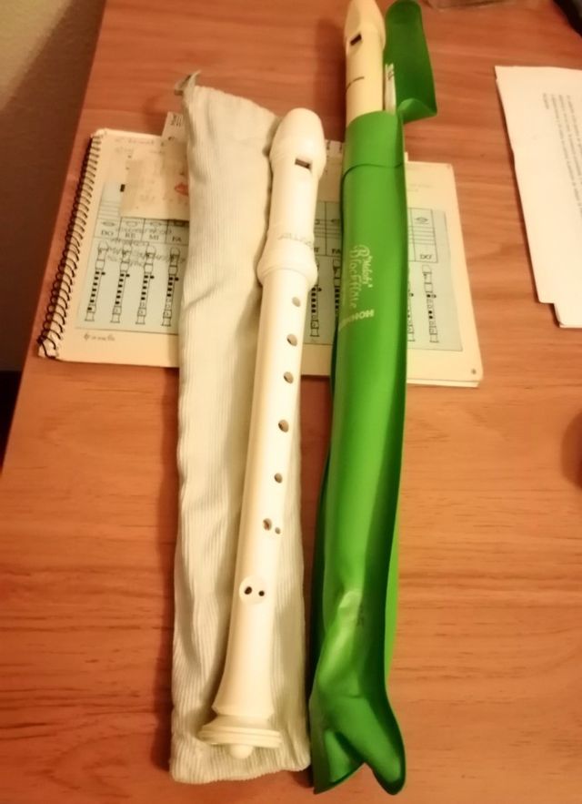 Flautas y libro de notas musicales