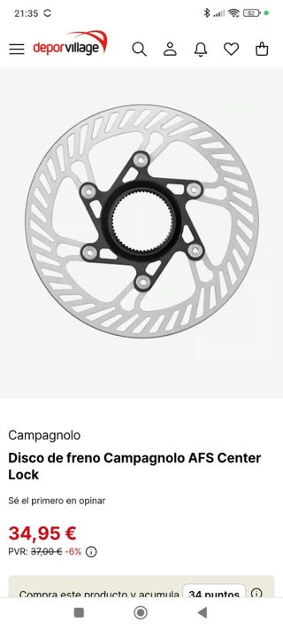 Discos de Freno Campagnolo AFS Center Lock.
