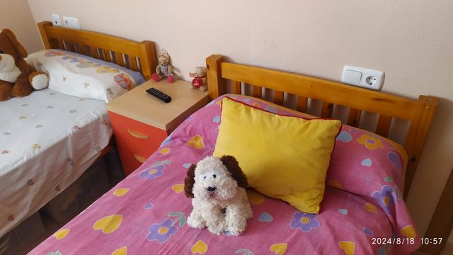 Literas de madera maciza o camas individuales.