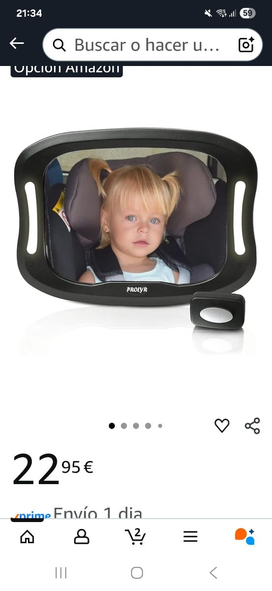 Espejo LED Coche Bebé Prolyr