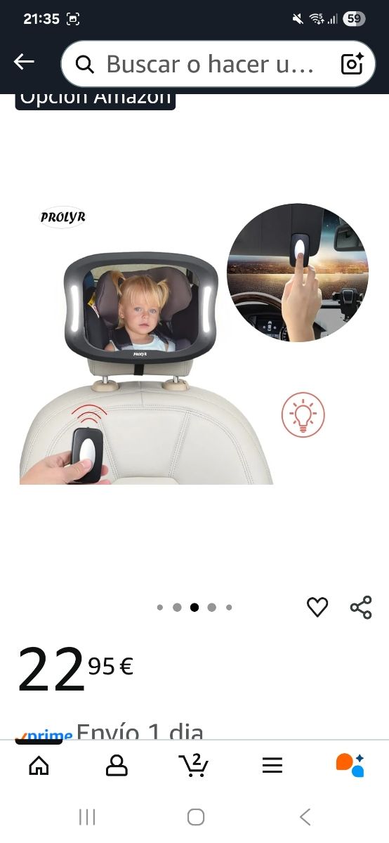 Espejo LED Coche Bebé Prolyr