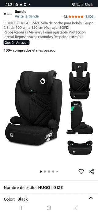 Silla Coche Bebé Lionelo Hugo I-Size Isofix