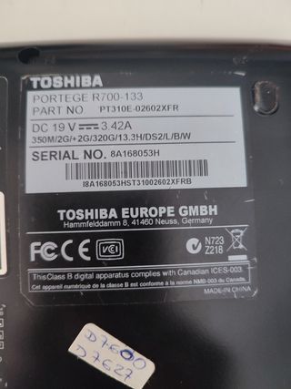 Portátil Toshiba Portégé Negro