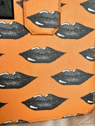 Bolso Bimba y Lola Naranja Estampado Labios