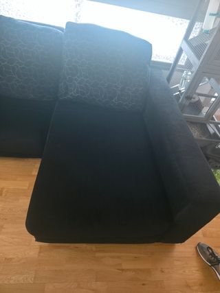 Sofá Cama Chaise Longue Negro