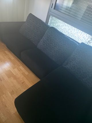 Sofá Cama Chaise Longue Negro