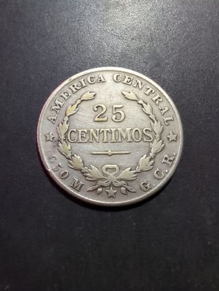 Costa Rica 25 céntimos 1924 Plata