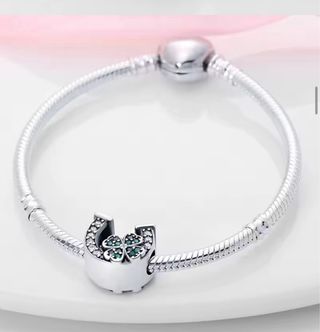 Charm para Pandora Trébol Herradura plata