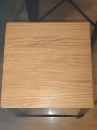 Mesa alta y 2 taburetes madera y metal