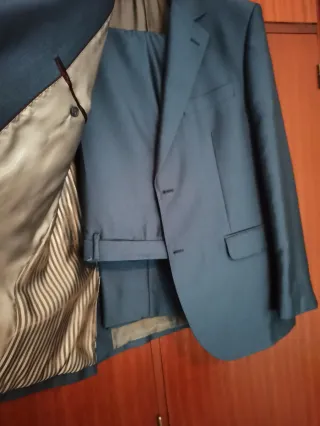 Traje de hombre azul/verde azulado