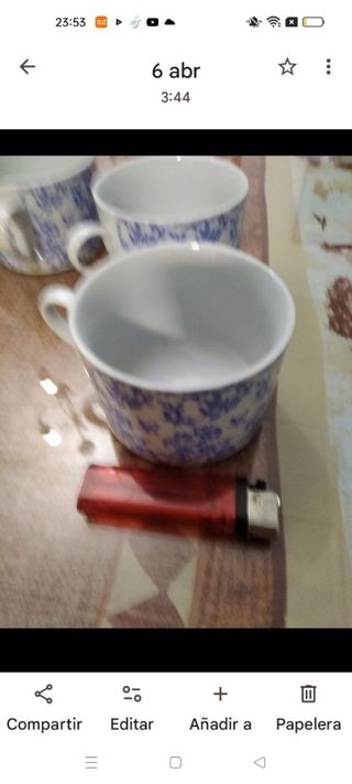 Juego de 5 tazas de porcelana Vintage