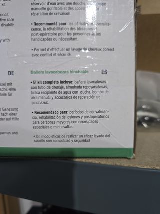 Lavacabezas hinchable