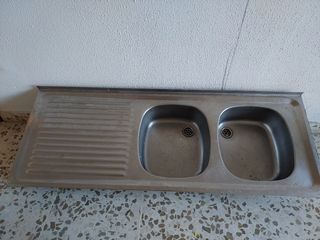 Fregadero doble seno,,acero inoxidable, 50 x 1"35 