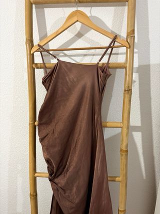 Vestido Shona Joy Marrón Satinado