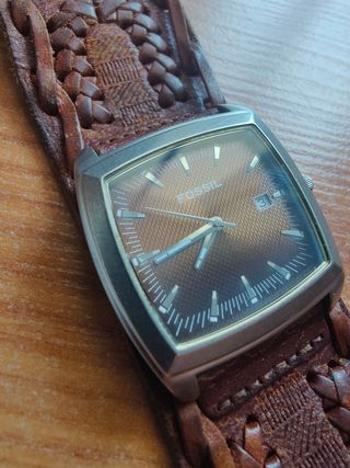 Reloj Fossil Cuero Marrón y Plateado