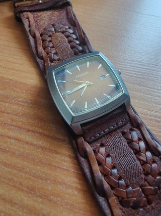 Reloj Fossil Cuero Marrón y Plateado