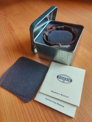 Reloj Fossil Cuero Marrón y Plateado