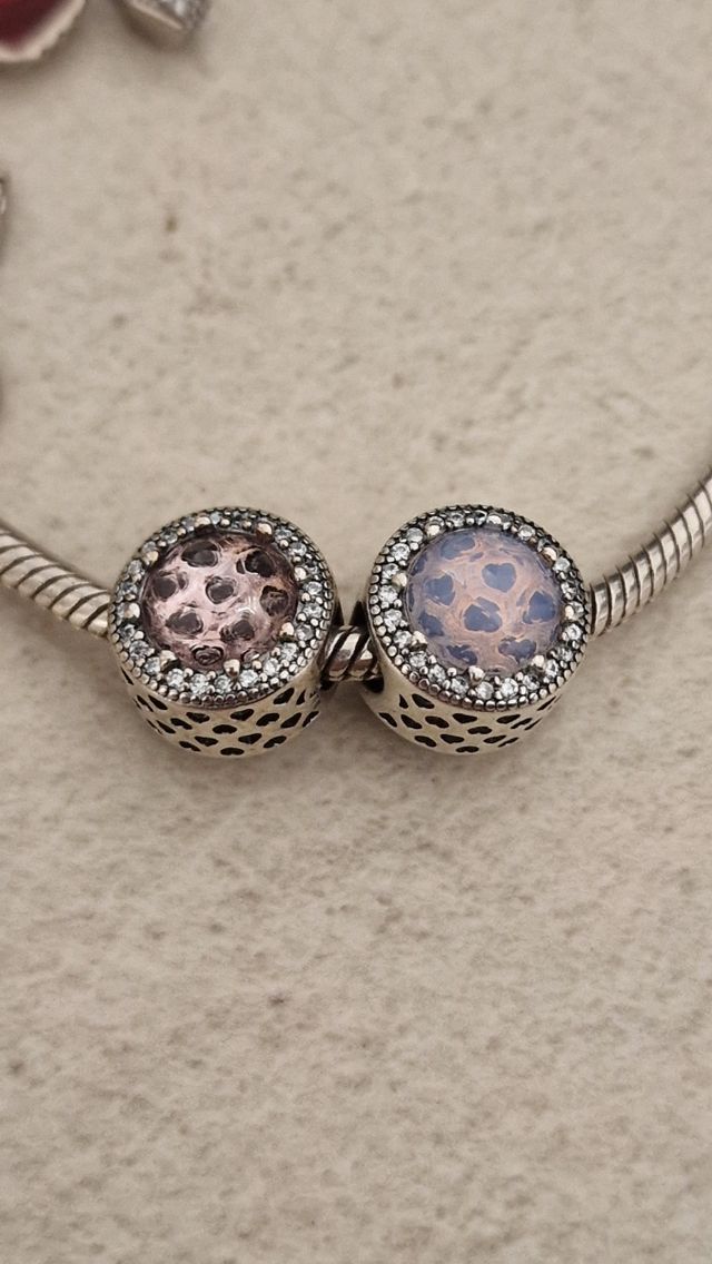 Charm Pandora Pietre Rosa e Lilla