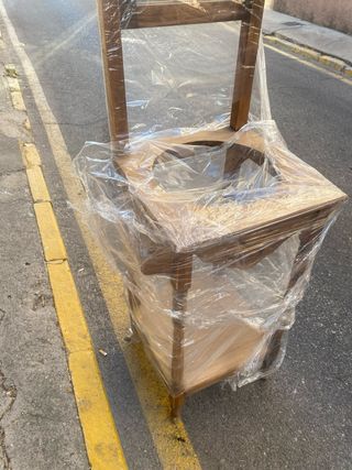 Espejo de pie antiguo de madera