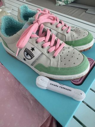 Deportivas Chiara Ferragni Beige y Verde