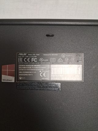 Portátil Asus F556U Negro/Gris
Despiece 