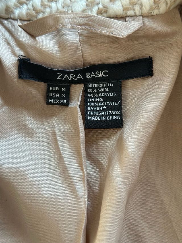 Abrigo Zara Basic Talla M