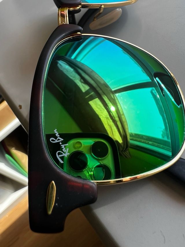 Occhiali da sole Ray-Ban Clubmaster RB3016 marroni/verdi