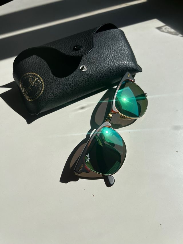 Occhiali da sole Ray-Ban Clubmaster RB3016 marroni/verdi