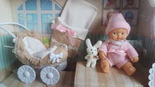 Barriguitas Cochecito Muñeca Rosa
