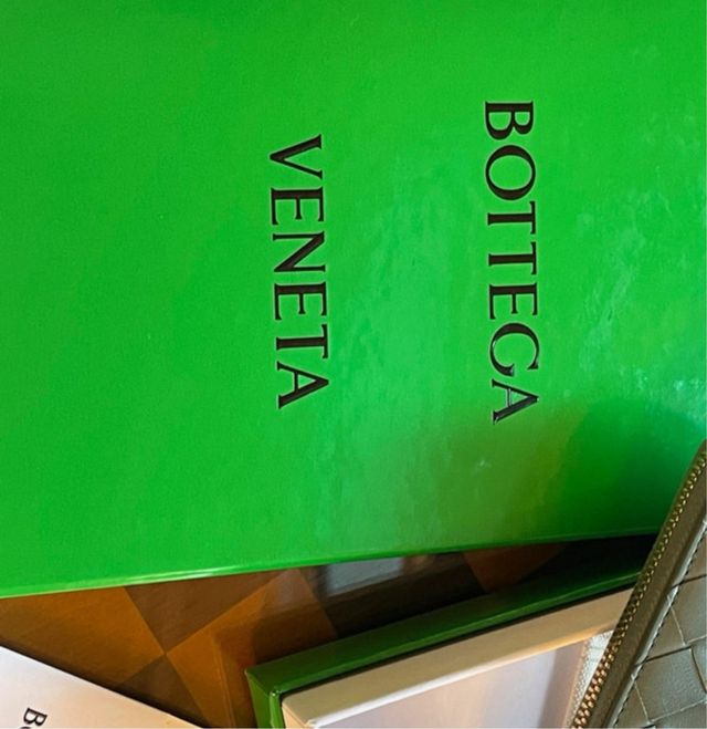 Portafoglio Bottega Veneta intrecciato verde