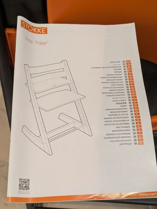 Trona Stokke Tripp Trapp Negra y Naranja