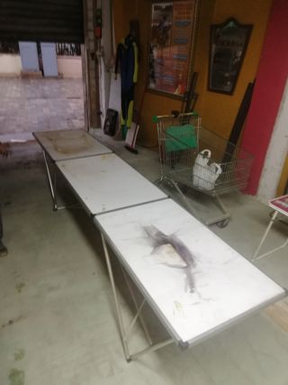 Mesa de camping plegable triple