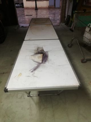 Mesa de camping plegable triple