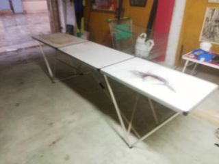 Mesa de camping plegable triple