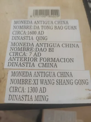 Auténticas monedas chinas