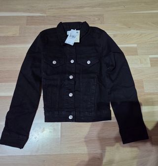 Chaqueta vaquera negra Mango 