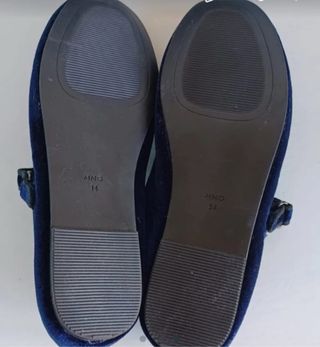 Bailarinas Mango Terciopelo Azul 34