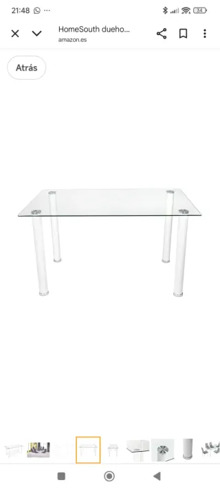 Mesa de salón cristal y aluminio 