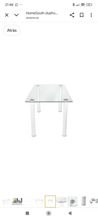 Mesa de salón cristal y aluminio 