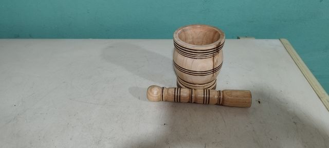 Mortero artesano madera fresno