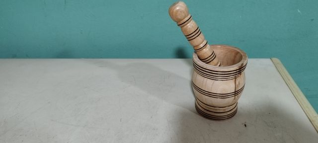 Mortero artesano madera fresno