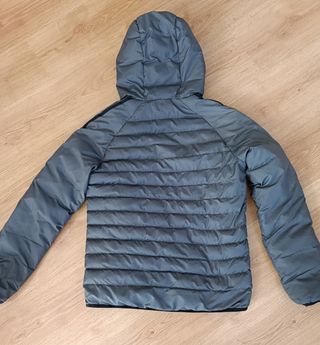 Plumífero Adidas Gris con Rayas
