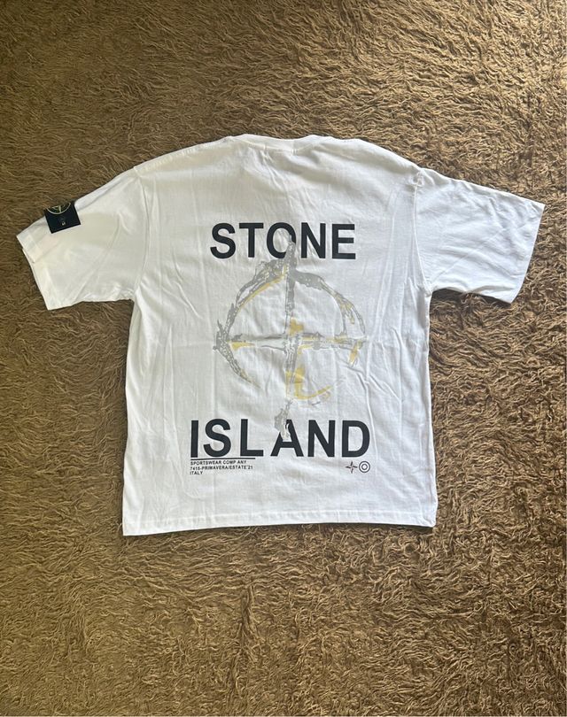 Camiseta Stone Island Talla L Blanca