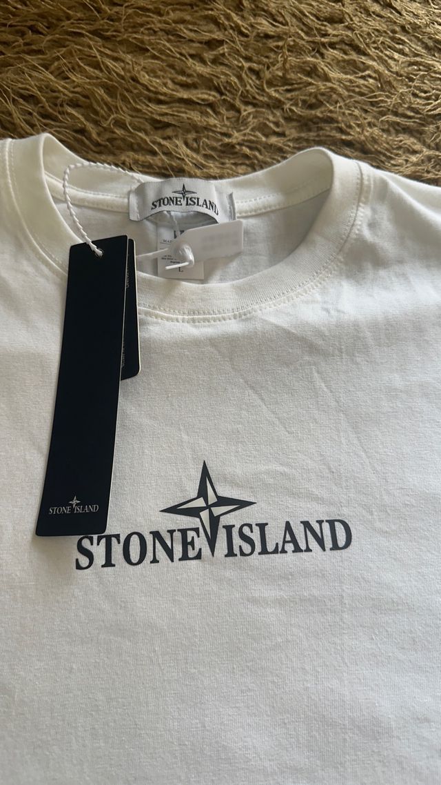 Camiseta Stone Island Talla L Blanca