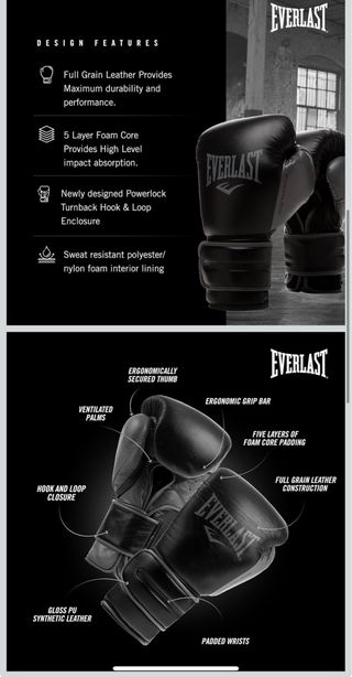Guantes Everlast Powerlock 2R Unisex 12 OZ
