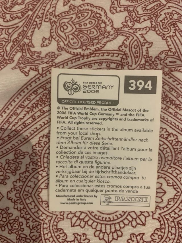 Cromo Adriano Mundial Alemania 2006