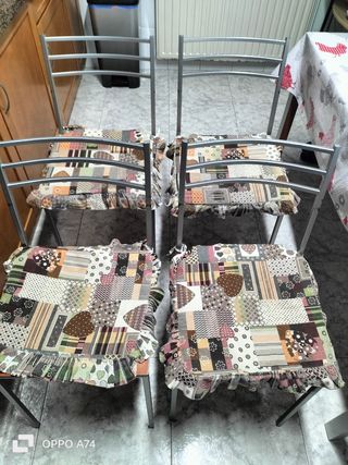 Juego de 4 sillas de comedor patchwork