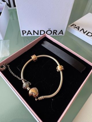 Pulsera Pandora Original +Chamrs +Cadena Seguridad