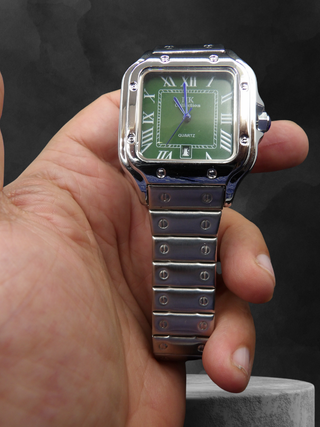 Orologio Uomo Acciaio Green 40mm Stile Santos